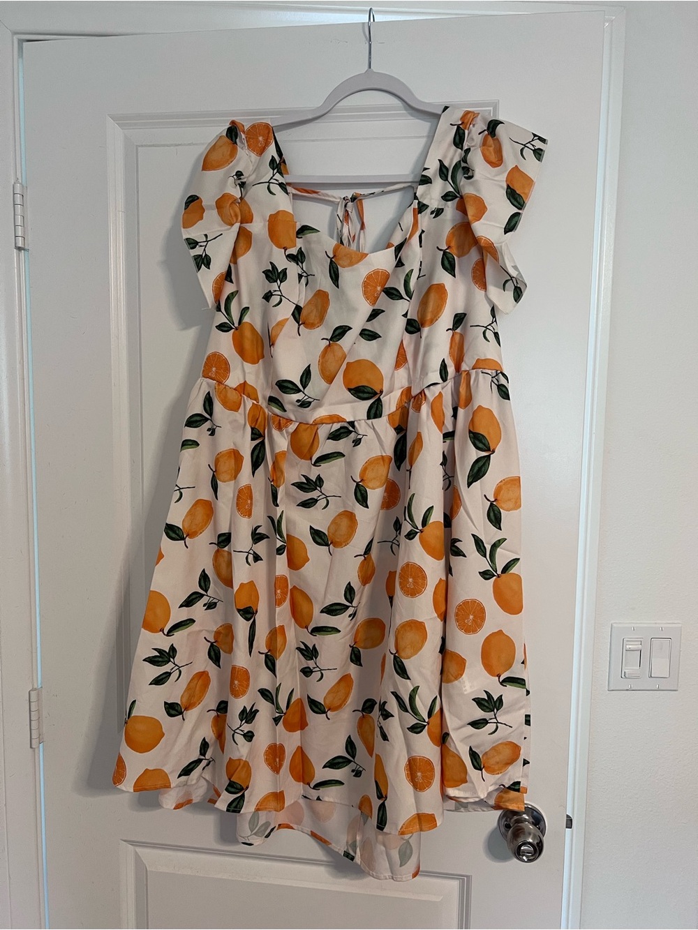 Lemon & Orange Print Mini Dress